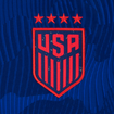 Nike USWNT 2023 Away Jersey - Women's Stadium Replica in Blue - Patch View