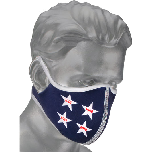 Ruffneck USWNT Velcro Face Mask in Navy - Side View