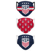 FOCO USWNT Matchday 3 Pack Face Cover in Navy and Red - Front View