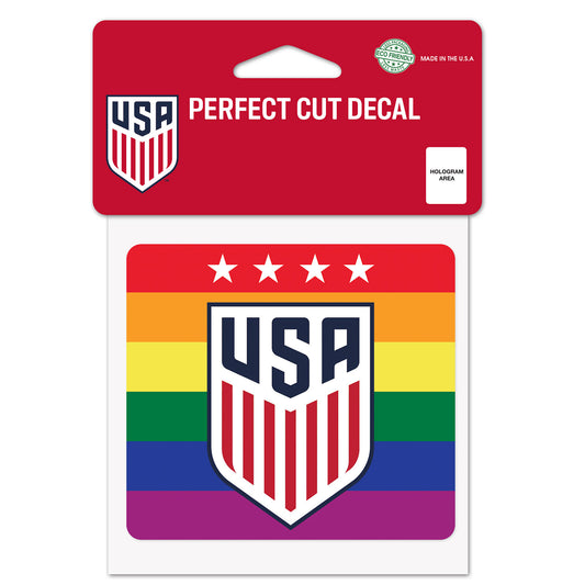 Wincraft USWNT Pride 4" x 4" Perfect Cut Decal in Pride - Front View