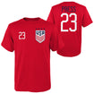 Youth Outerstuff USWNT Press 23 Red Tee - Front and Back View