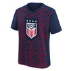 Youth Outerstuff USWNT Exemplary All Over Print Tee in Navy - Front View