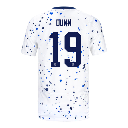 Dunn 19 Youth Nike USWNT Home Stadium Jersey in White - Back View