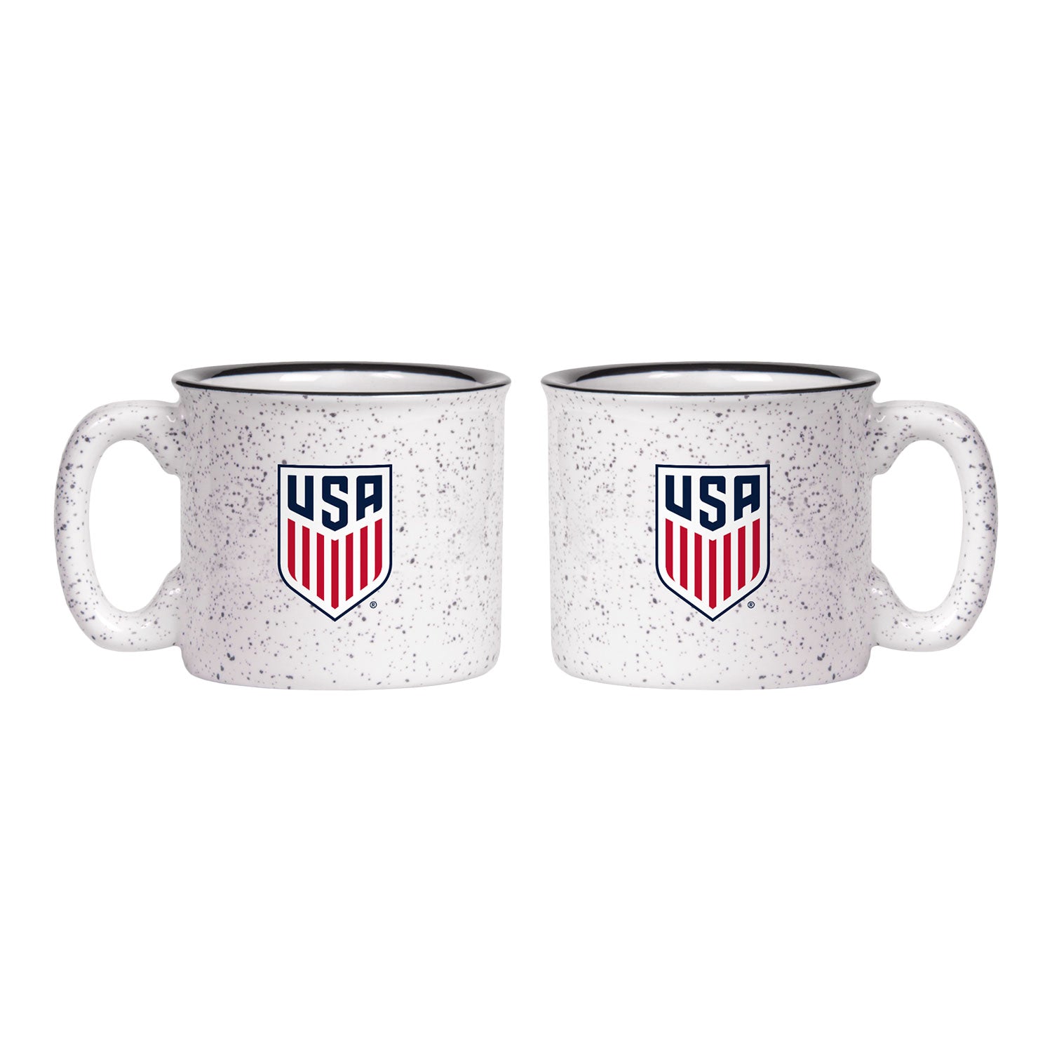 Logo USMNT 15 oz. Ceramic Campfire Mug in White - Front and Back View