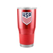 Logo USMNT 30 oz. Stainless Satin Etch Red Tumbler - Front View