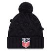 Women's New Era USMNT Toasty Cable Knit in Navy - Front View