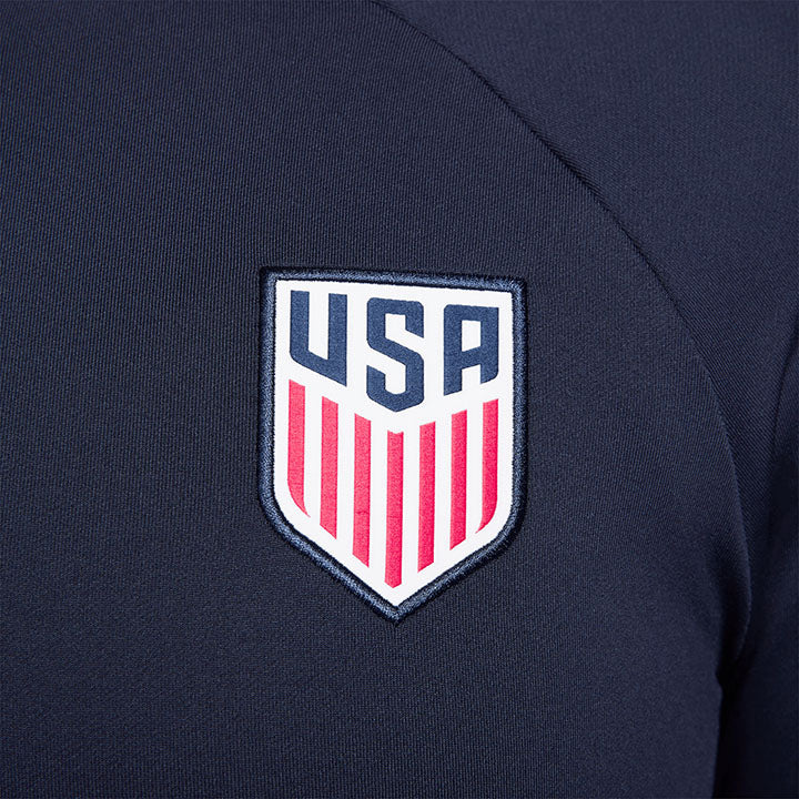 Women's Nike USA 1/4 Zip Strike Navy Drill Top - Logo View