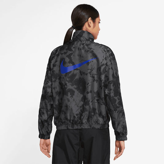 Women's Nike USA Storm-Fit Black Graphic Jacket in Blue - Back View