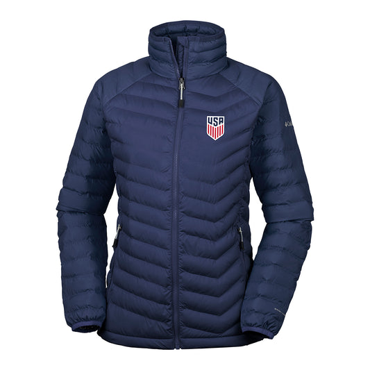 Women's Columbia USA Powder Lite Jacket in Navy - Front View