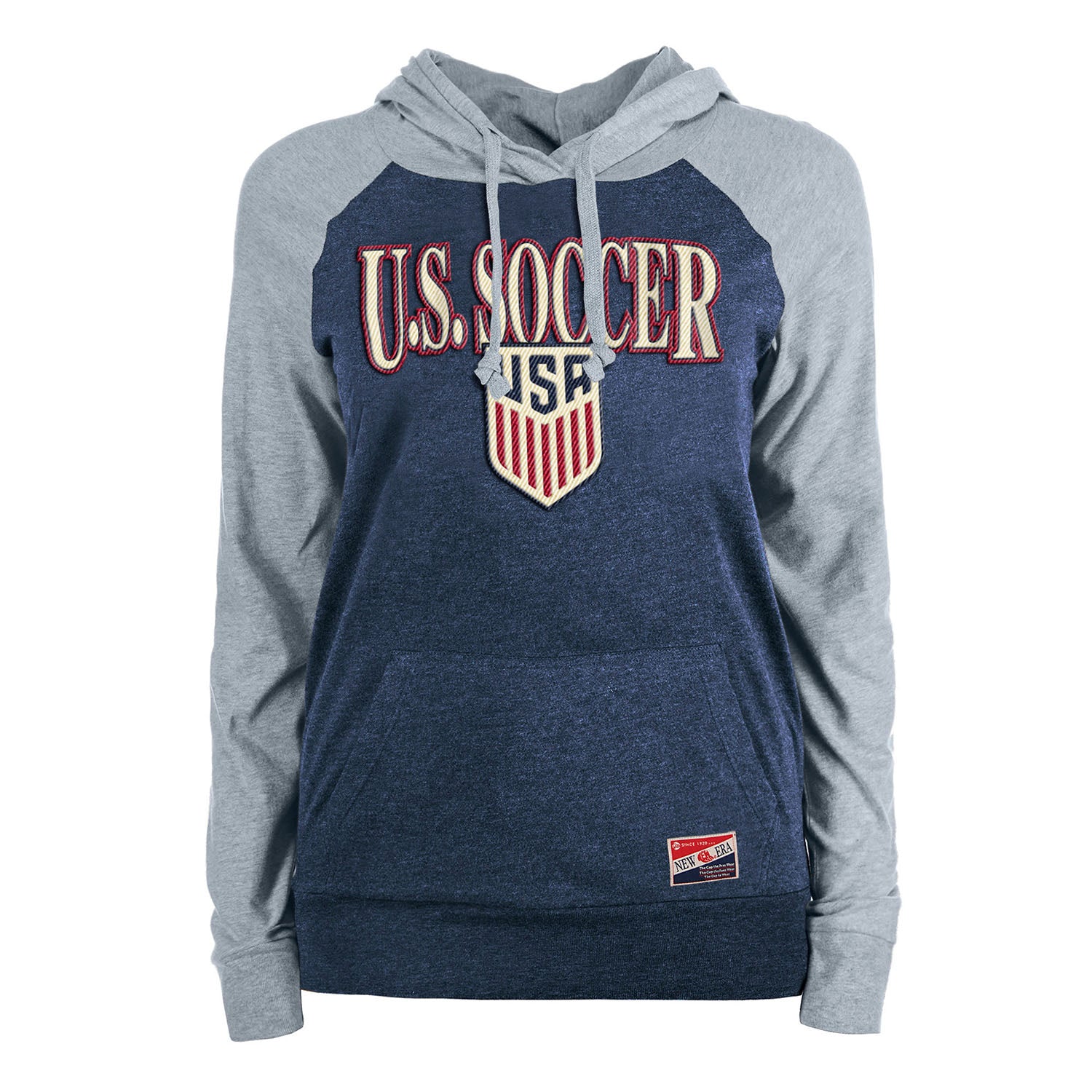 Women's New Era USMNT Pullover Hoodie in Blue - Front View