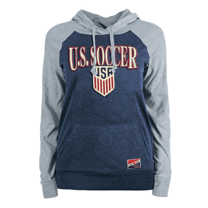Women's New Era USMNT Pullover Hoodie in Blue - Front View