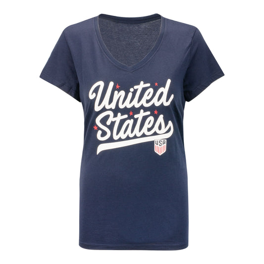 Women's '47 United States Script Ultra Rival Navy Tee - Front View