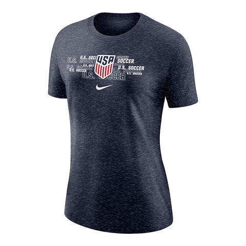Women's Nike USMNT Repeat States Navy Tee- Front View