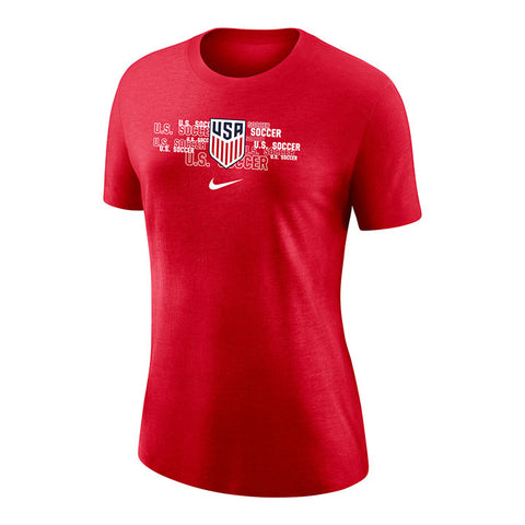 Women's Nike USMNT Repeat States Red Tee - Front View