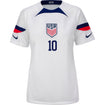 Women's Nike USMNT Pulisic 10 Home Jersey in White - Front View