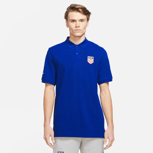 Men's Nike USA Classic Style Polo in Blue - Front View