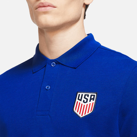 Men's Nike USA Classic Style Polo in Blue - Logo View