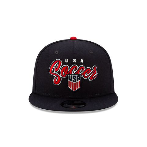New Era USA 9Fifty Retro Script Navy Hat - Front View