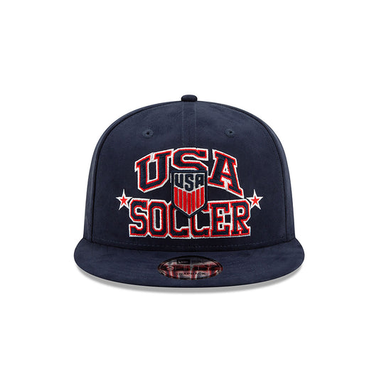 New Era USA 9Fifty Starry Suede Navy Hat - Front View