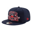 New Era USA 9Fifty Starry Suede Navy Hat - Front Side View