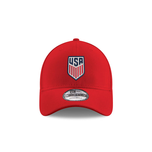 New Era USMNT 9Forty Red Hat - Front View