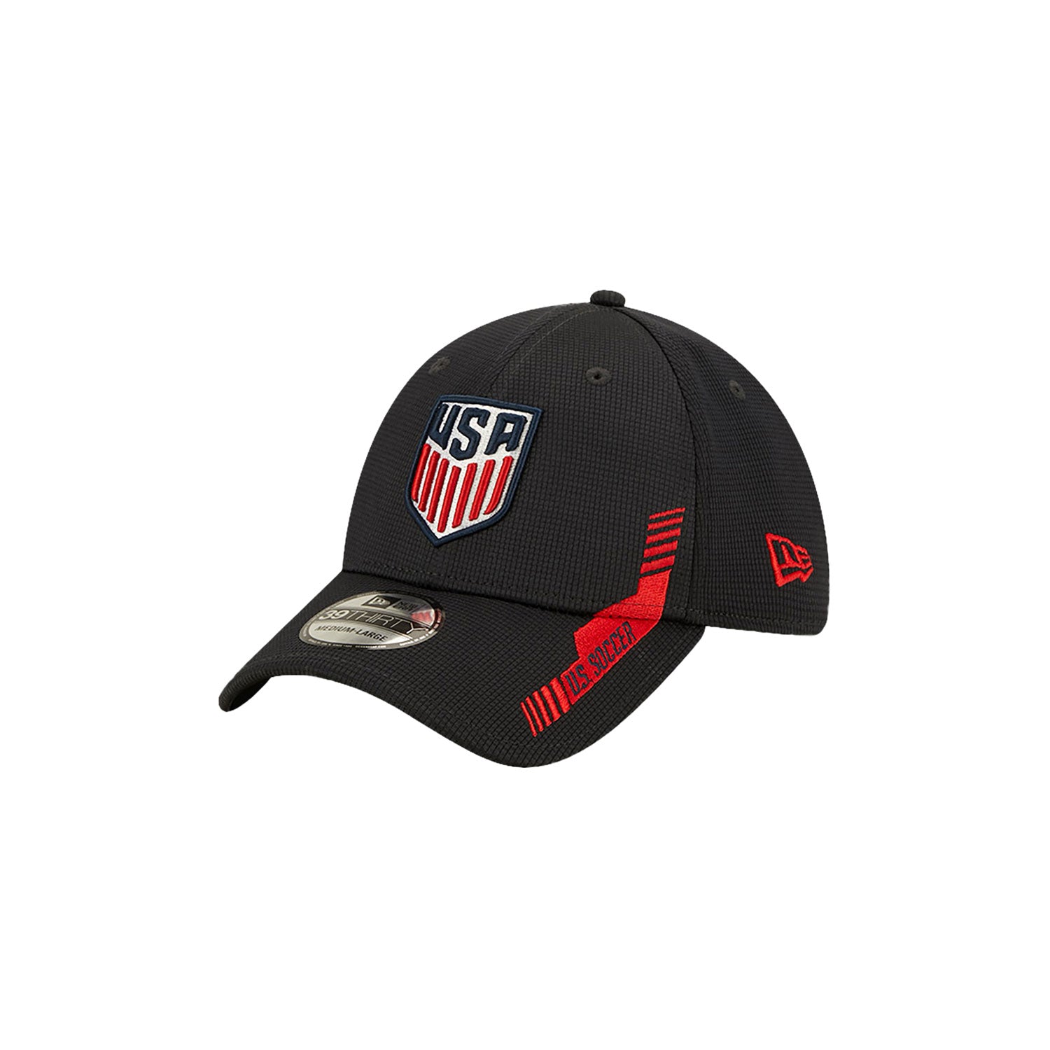New Era USMNT 39Thirty Team Vize Navy Hat - Front Side View