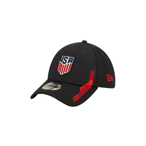New Era USMNT 39Thirty Team Vize Navy Hat - Front Side View