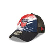 New Era USMNT 9Forty Marble Trucker Mesh in Red, White, and Blue - 1/4 Left View