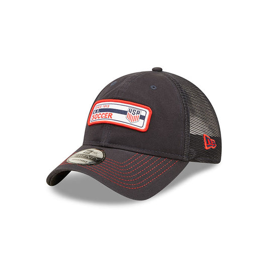 New Era USMNT 9Twenty Established Trucker Mesh Navy Hat - 1/4 Left View