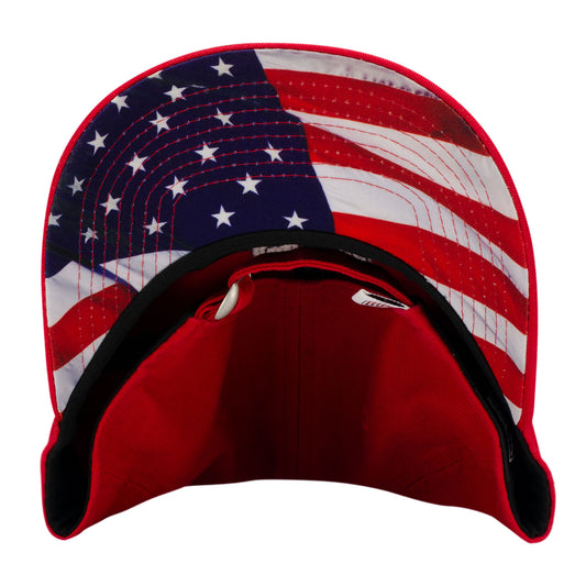 Men's New Era MNT 9Twenty Core Flag Brim Red Hat - Brim View