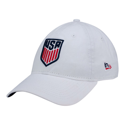 Men's New Era MNT 9Twenty Core Flag Brim White Hat - Front Side View