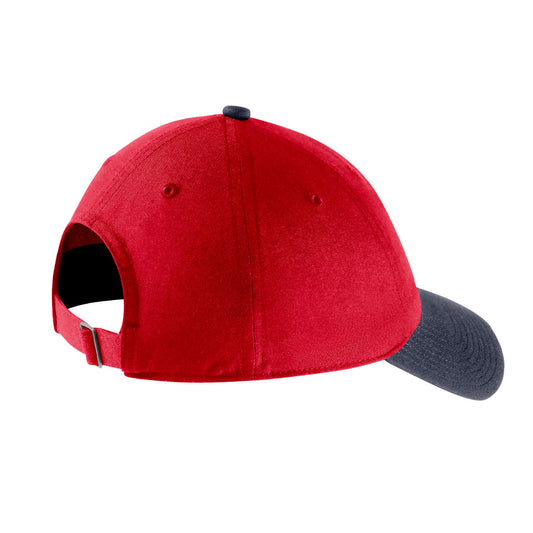 Men's Nike USA Color Block Campus Hat in Red and Navy - Back/Side View