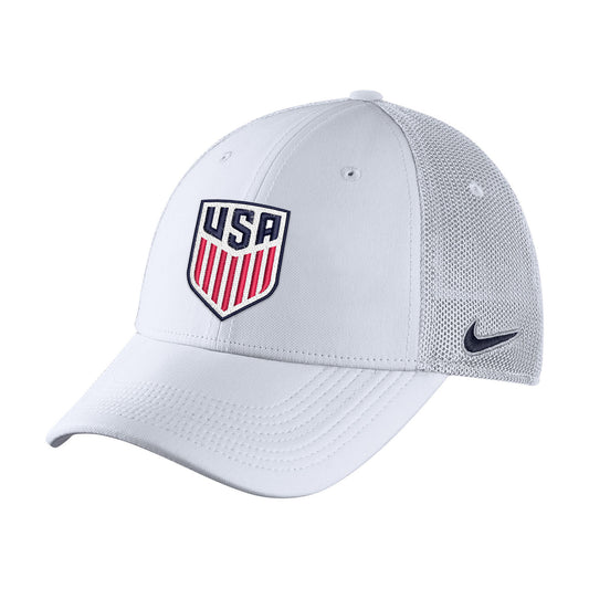 Men's Nike USA L91 Mesh Swoosh Flex White Hat - Front View