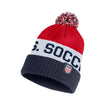 Men's Nike USA Classic Stripe Beanie in Red, White, and Navy - Front/Side View