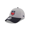 Men's New Era USMNT 9Forty League Grey/Navy Hat - Front/View