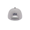 Men's New Era USMNT 9Forty League Grey/Navy Hat - Back View