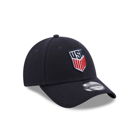 Men's New Era USMNT 9Forty League Navy Hat - Front/Side View