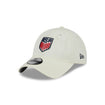 Men's New Era USMNT 9Twenty Classic Chalk White Hat - Front/Side View