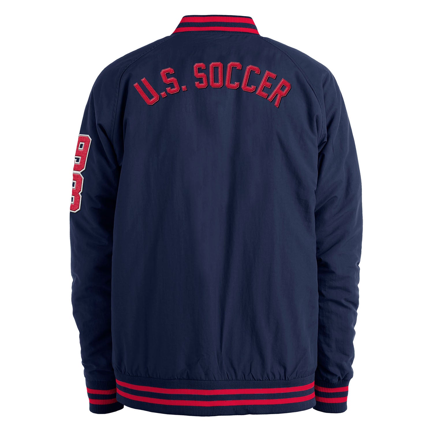 Men's New Era USMNT Front Snap Nylon Navy Jacket - Back View