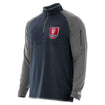 Men's New Era USMNT LS 1/4 Zip Spandex Pullover in Blue and Grey - Front/Side View