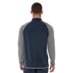 Men's New Era USMNT LS 1/4 Zip Spandex Pullover in Blue and Grey - Back View
