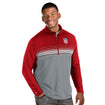 Men's Antigua USA Pace 1/4 Zip Red Pullover in Grey and Red - Front View