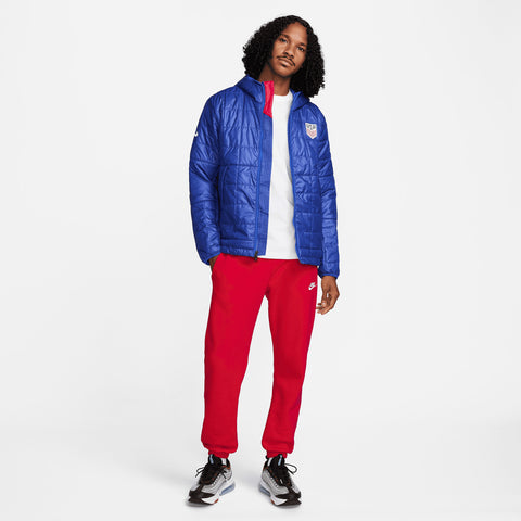 Men's Nike USA Fleece Lined Full Zip Jacket in Blue - Front Far View