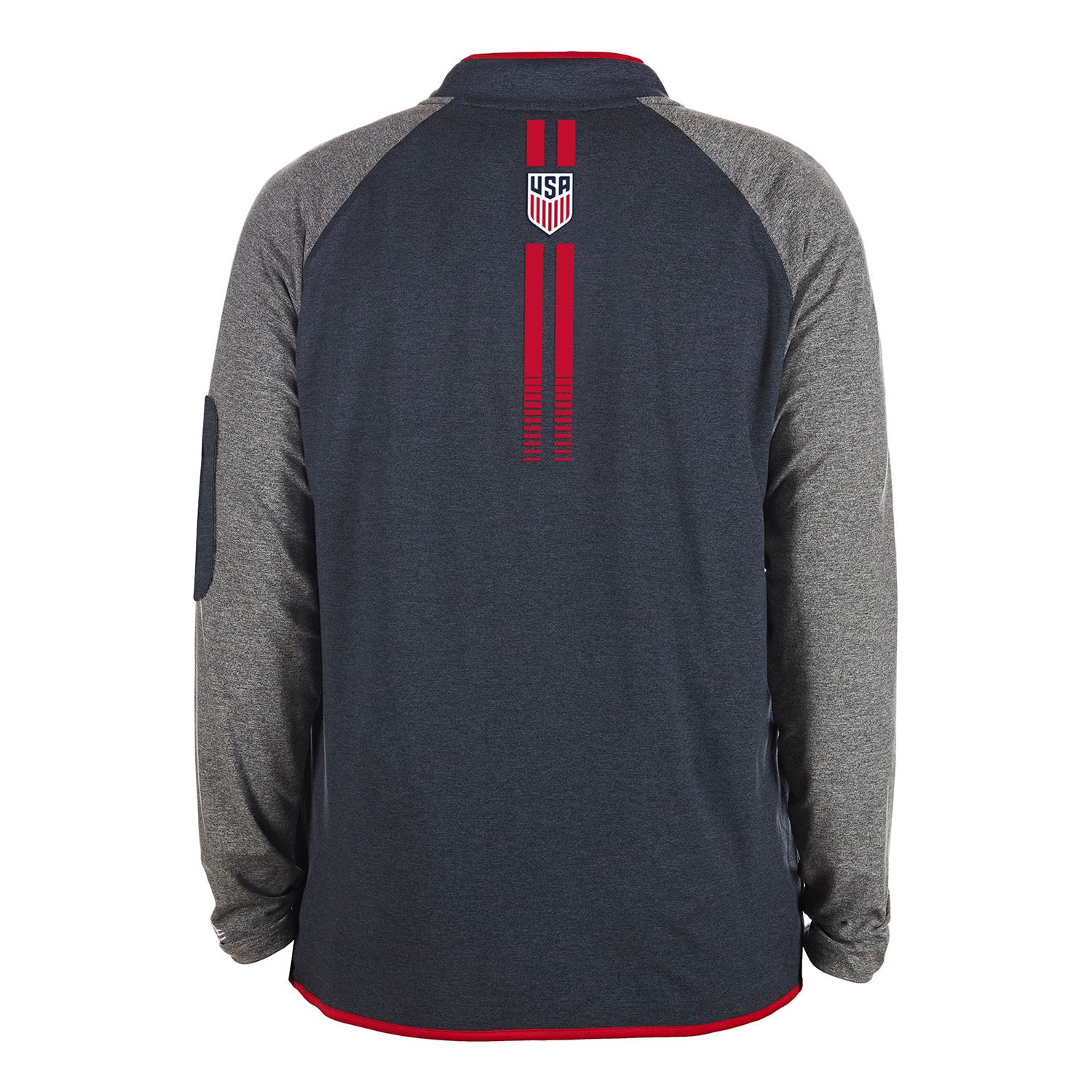 Men's New Era USMNT 1/4 Zip Navy/Grey Pullover - Back View