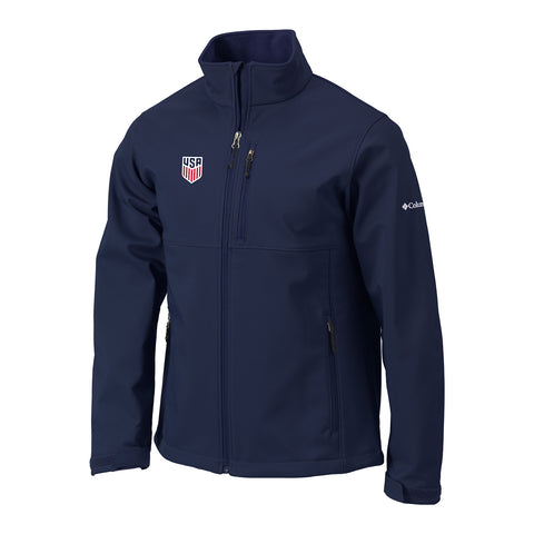 Men's Columbia USA Ascender Softshell Jacket in Navy - Front View