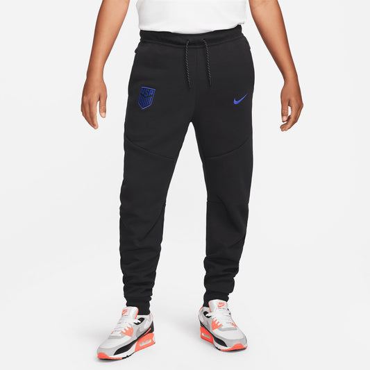 Men's Nike USA Tech Fleece Black Jogger Pants - Front View