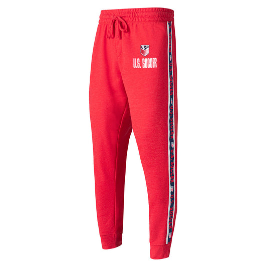 Men's Concepts Sports USA Team Stripe Red Pant - Front View