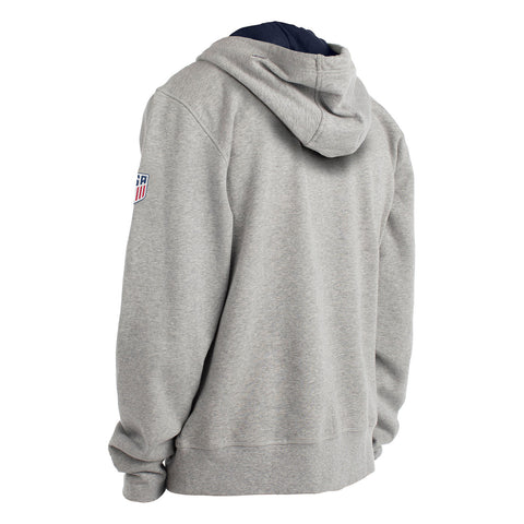 Men's New Era USMNT Arch Grey Pullover Hoodie - Back/Side View