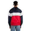 Men's New Era USMNT Rip Stop 3/4 Zip Pullover Hoodie in Navy, White, and Red- Back View