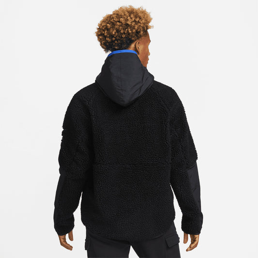 Men's Nike USA 1/2 Zip Hooded Fleece Pullover in Black - Back View